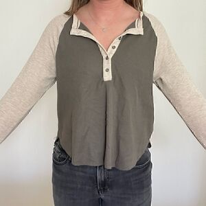 Treasure&Bond Two Toned Waffle Top